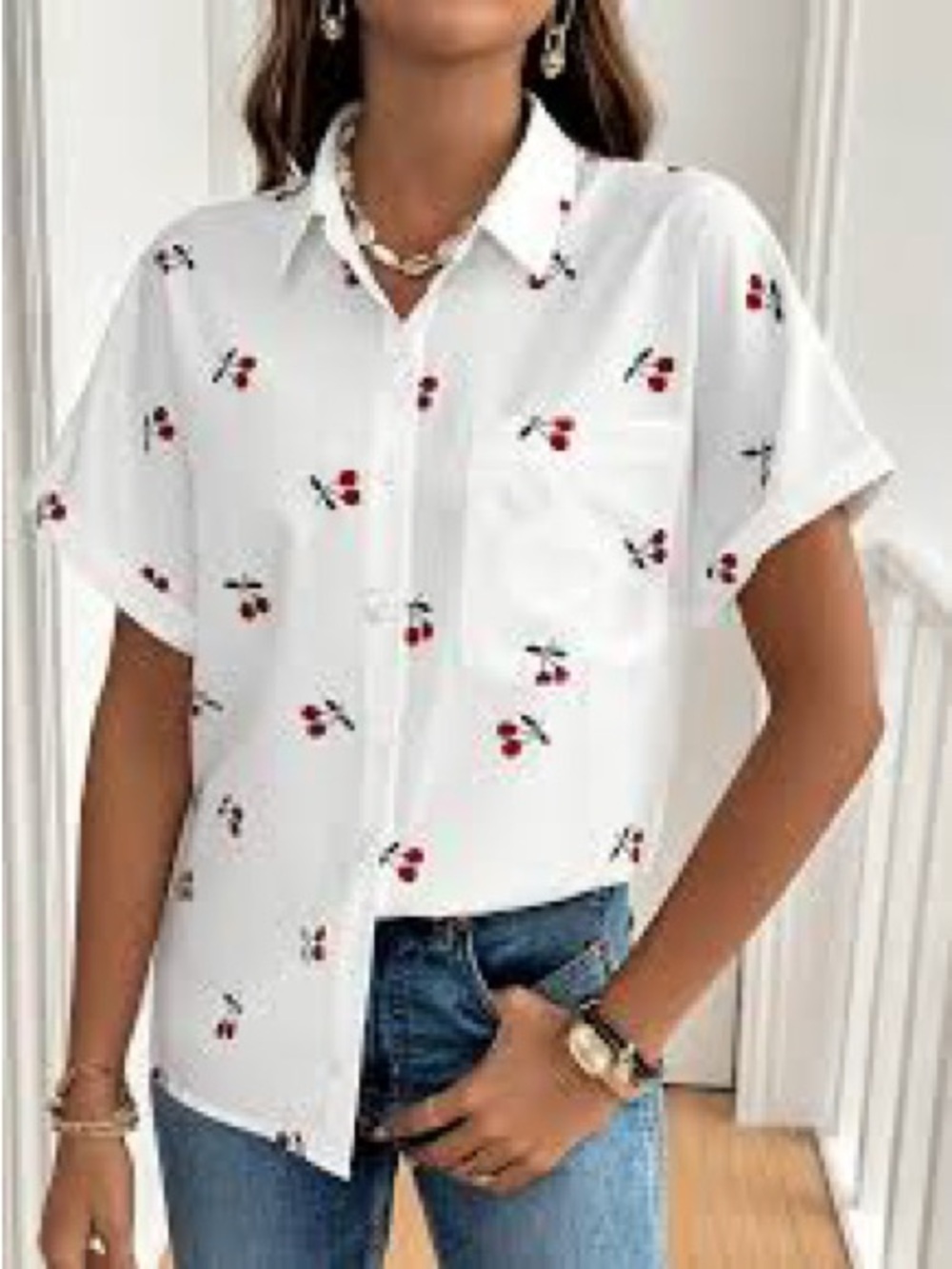 Japna Cherry Print Blouse